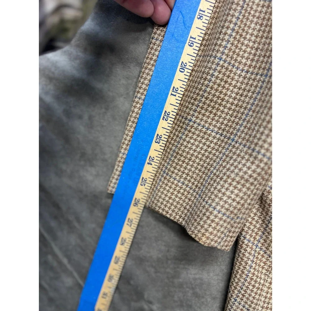 Jos A Bank Men's Houndstooth Blazer 46L Wool‎ Silk Linen Blend Sport Coat
